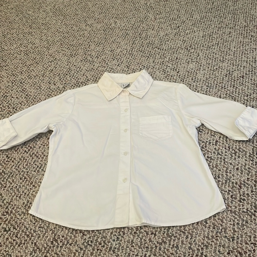 At Last & Co. Girls White Button Down. Size 10. Y2K